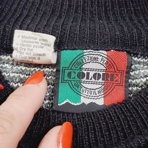 Italian Acrylic Wool Vintage knit sweater made in Italy Medium - Picture 11 of 16